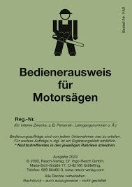 Motorsägenschein zu verkaufen Motorsägenschein zu verkaufen